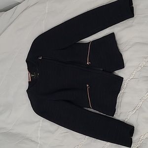 Women's Ted Baker Navy Blue Tweed Jacket Size 0